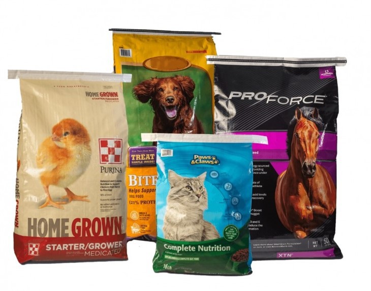 woven bag packaging machinery for animal feed dry pet food