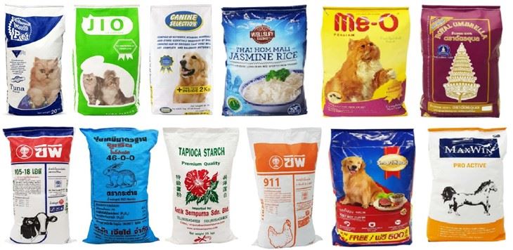 Poly woven bag packing machine for animal feeds pet food fertilizer agriculture chemicals